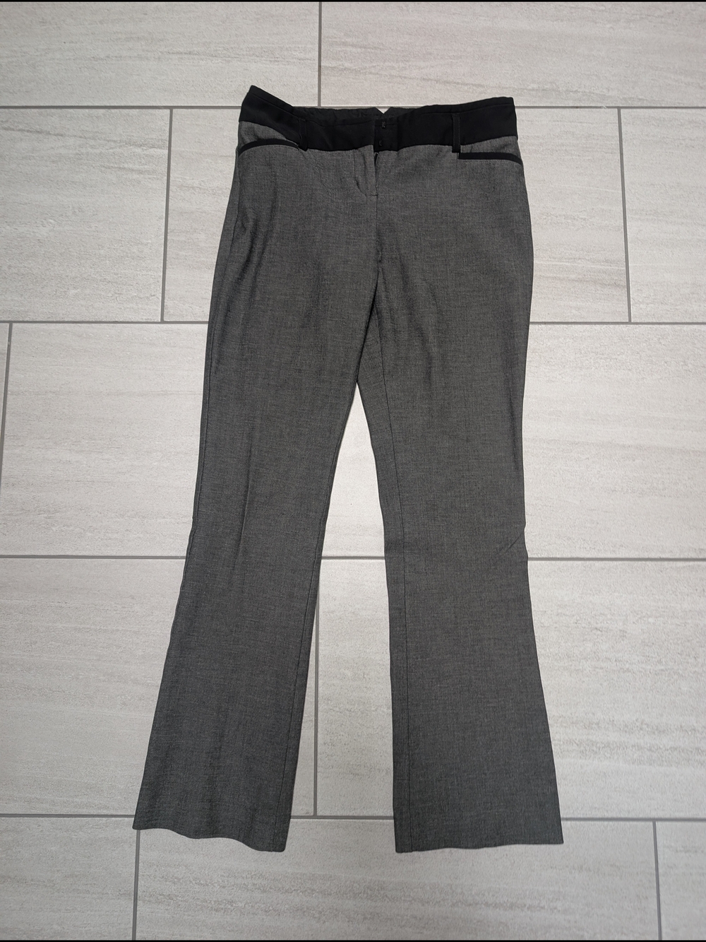 Express Columnist Women's Gray Dress Pants with Black Waistband Size 2S